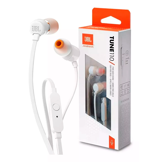 Audifonos JBL Tune 110 In-Ear - JBLT110WHTAM 