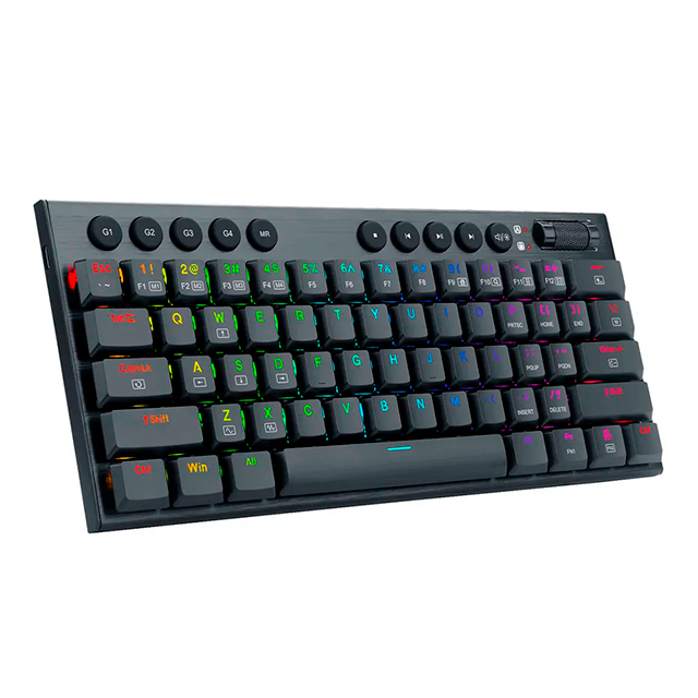 Teclado Gamer Mecanico Redragon Horus Mini RGB Black, Switches Red Ultra Low Profile, Alámbrico, Iluminación RGB, Inglés - K632-RGB RED