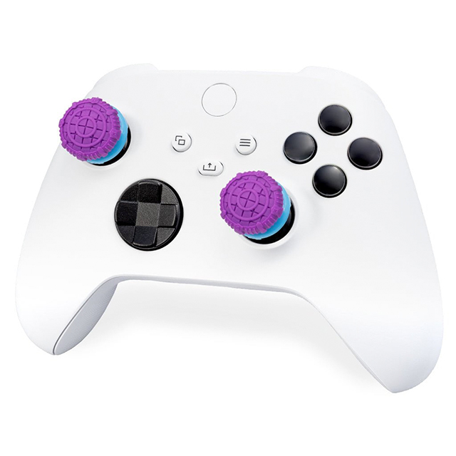 KontrolFreek - Battle Royale - para Xbox One y Xbox Series X/S | Performance Thumbsticks | 2 Alturas elevadas, Versátil | Morado con Azul