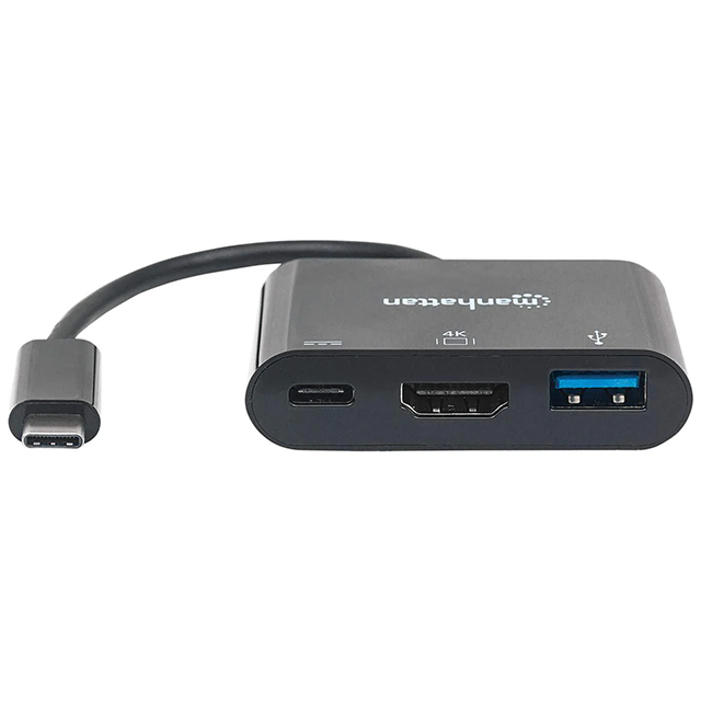 Adaptador Hub Manhattan USB Tipo-C a HDMI, USB-A, USB-C - 152037 