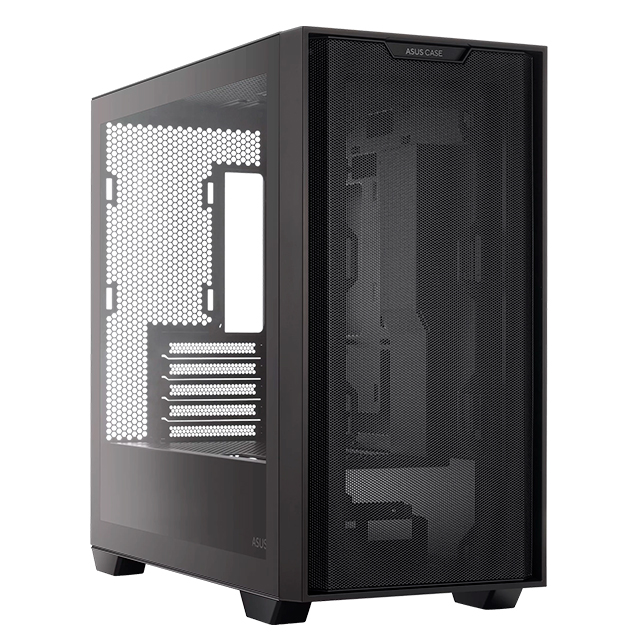 Gabinete Asus A21 Black, Micro-ATX, Panel de vidrio templado, Malla Frontal, Compatible con Back Connect - A21-ASUS-BLACK