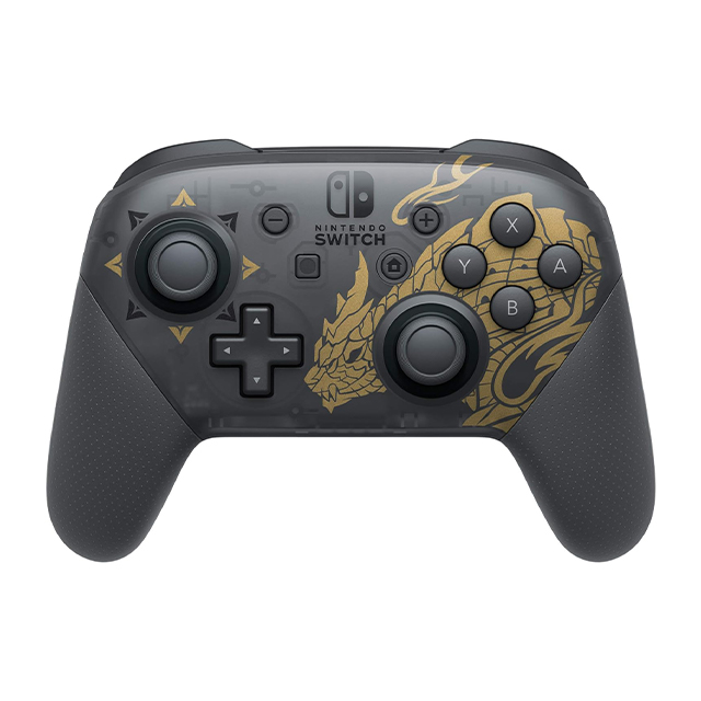 Nintendo Switch Pro Controller - Monster Hunter Rise Edition Gris/Dorado - HACAFSSKN