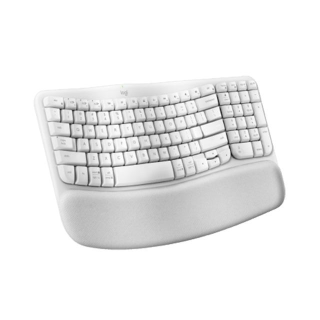 Teclado Logitech Wave Keys | Blanco | Ergonómico | Inalámbrico | Inglés | Reposa Muñecas - 920-012279