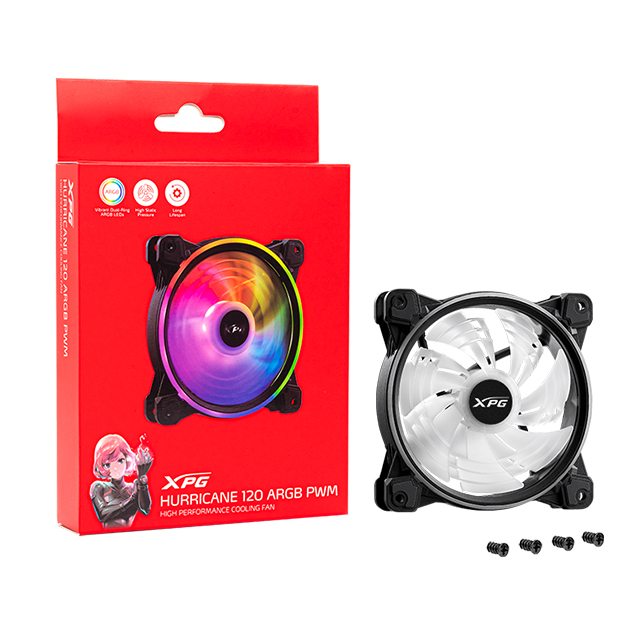 Ventilador XPG Hurricane | 120mm | ARGB - HURRICANE120ARGBPWM-BKCWW