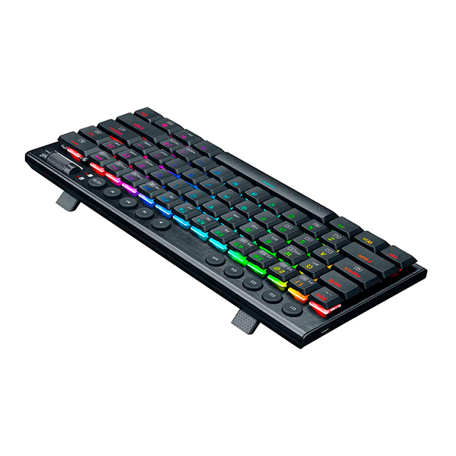 Teclado Gamer Mecanico Redragon Horus Mini RGB Black, Switches Red Ultra Low Profile, Alámbrico, Iluminación RGB, Inglés - K632-RGB RED