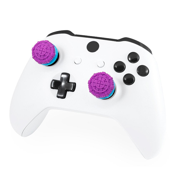 KontrolFreek - Battle Royale - para Xbox One y Xbox Series X/S | Performance Thumbsticks | 2 Alturas elevadas, Versátil | Morado con Azul