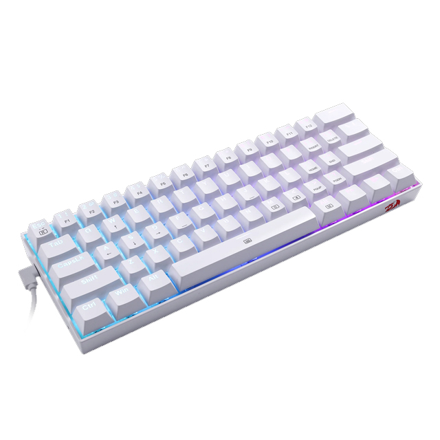 Teclado Gamer Mecanico Redragon Dragonborn K630RGB White | Switches Redragon Brown | 60% - K630W-RGB