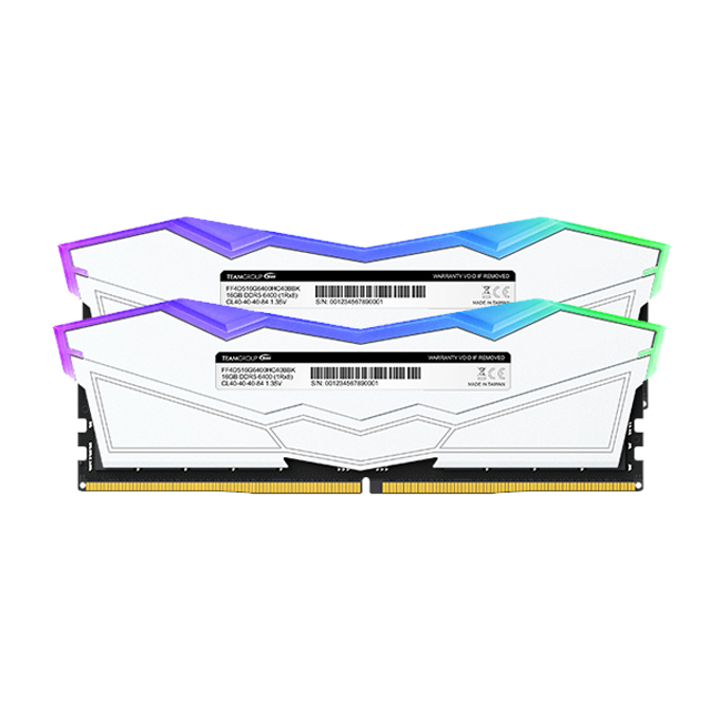 Memoria RAM Teamgroup T-Force Delta RGB DDR5 32GB 2x16GB, 6200Mhz Blancas -FF4D532G6200HC38ADC01 