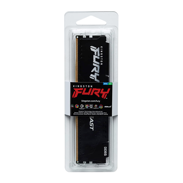 Memoria RAM Kingston Fury Beast Black 16GB DDR5 1x16GB 4800Mhz - KF548C38BB-16