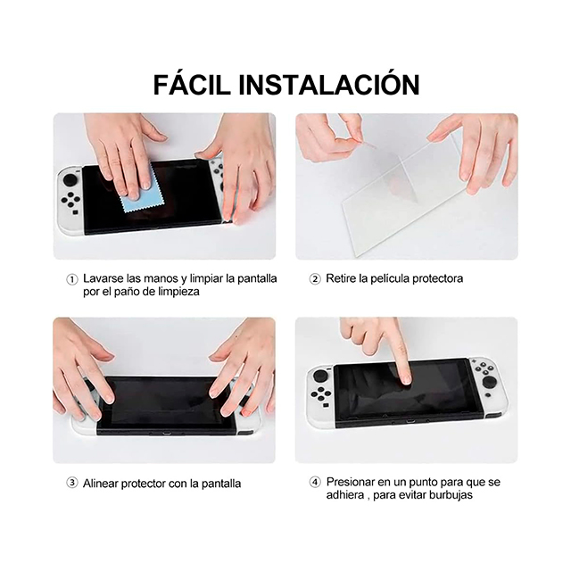 Protector de Pantalla Nintendo Switch OLED, Cristal, Mica de Pantalla, Vidrio Templado, 9H Doble-Reforzado Dureza Screen Protector Film, 2 Unidades