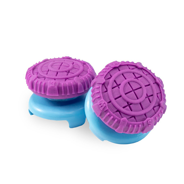 KontrolFreek - Battle Royale - para Xbox One y Xbox Series X/S | Performance Thumbsticks | 2 Alturas elevadas, Versátil | Morado con Azul