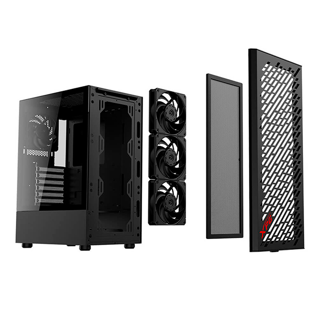 Gabinete XPG Valor Air, Negro, ATX, 4 Ventiladores, Cristal Templado - VALORAIRMT-BKCWW