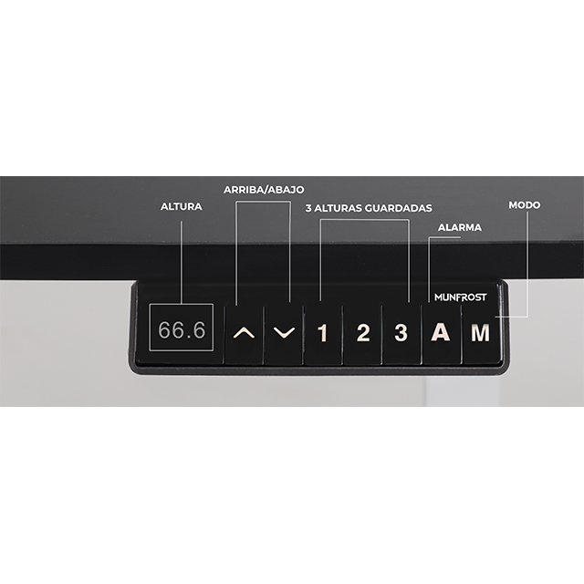 Escritorio Eléctrico Munfrost MoonStone | Base Blanca L Pro | 75x150 + 60x90cm | Altura Ajustable | Color Nougat | MFMESC3W + MFC7159N - Exclusivo para venta en linea