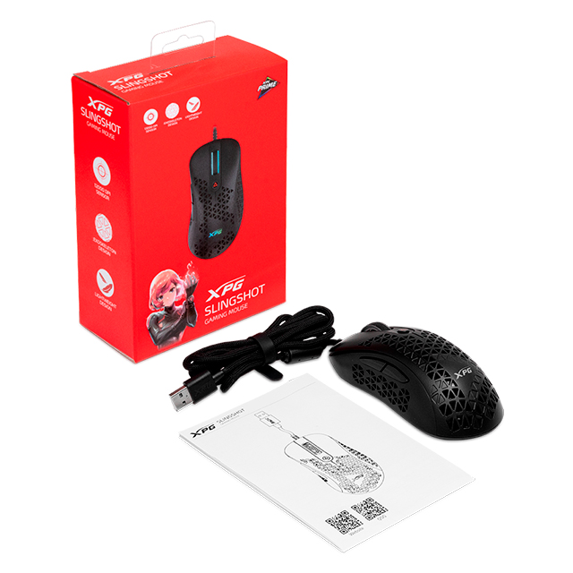 Mouse Adata XPG Slingshot, Negro , Alámbrico, 12,000 DPI, RGB - SLINGSHOT-BKCWW