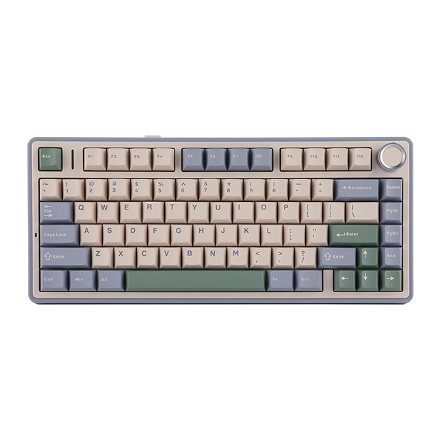 Teclado mecánico Aula F75 inalámbrico, 70%, triple conexión, Reaper switch, gasket 7 niveles, RGB, morado/beige/verde – 8500-0012