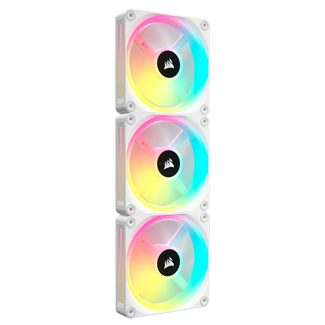 Ventiladores Corsair QX120 RGB, Magneticos, Kit de 3 Ventiladores 120mm Blancos RGB - CO-9051006-WW