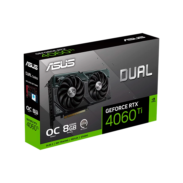 Tarjeta de video Nvidia Asus GeForce RTX 4060 Ti Dual OC, DLSS 3, RAY TRACING, REFLEX, STUDIO, 8GB GDDR6X - DUAL-RTX4060TI-O8G