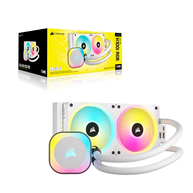 Enfriamiento Liquido Corsair iCUE H100i RGB, 240mm, Blanco - CW-9061005-WW