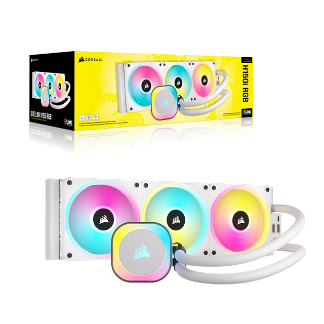 Enfriamiento Liquido Corsair iCUE LINK H150i RGB, 360mm, Blanco - CW-9061006-WW