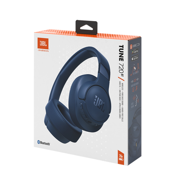 Audífonos JBL Tune720 BT  | Bluetooth 5.3 | Pure Bass | 76 Horas | Manos Libres | Micrófono - JBLT720BTBLUAM 