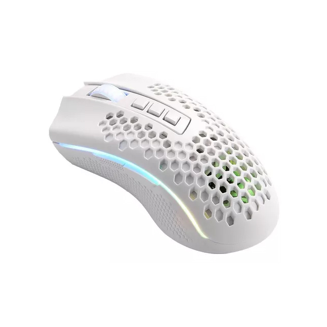 Mouse Gamer Redragon Storm Pro White M808-KS, Alámbrico e Inalámbrico, 16,000 DPI, 8 Botones Programables, Pixart 3335 Óptico  