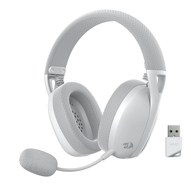 Diadema Gamer Redragon Ire Pro H848 Gris/Blanco, Alámbricos e Inalámbricos / Stereo / USB / BT / PC / PS5 / Teléfono