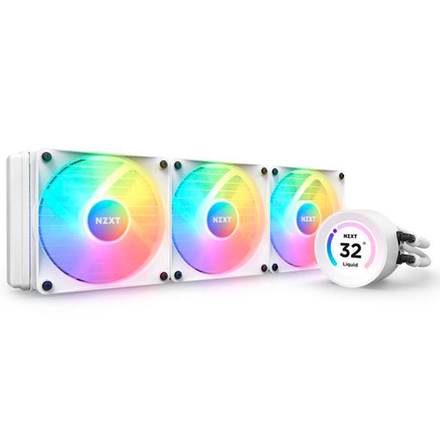 Enfriamiento Liquido NZXT Kraken Elite 360 RGB Blanco , 360mm, 3 Ventiladores RGB - RL-KR36E-W1