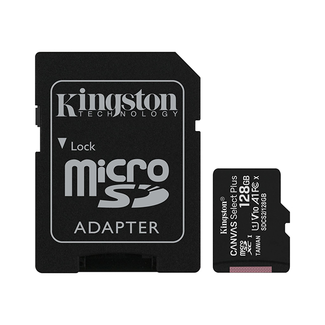 Memoria Micro SD Kingston Canvas Select Plus, 128GB, 100MB/seg Lectura, Velocidad de clase UHS-I, U1, V10, SDCS2/128GB