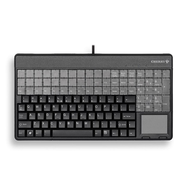 Teclado para punto de venta Cherry G86-61401 QWERTY, 123 teclas, touchpad, inglés US, color negro. - G86-61401EUADAA