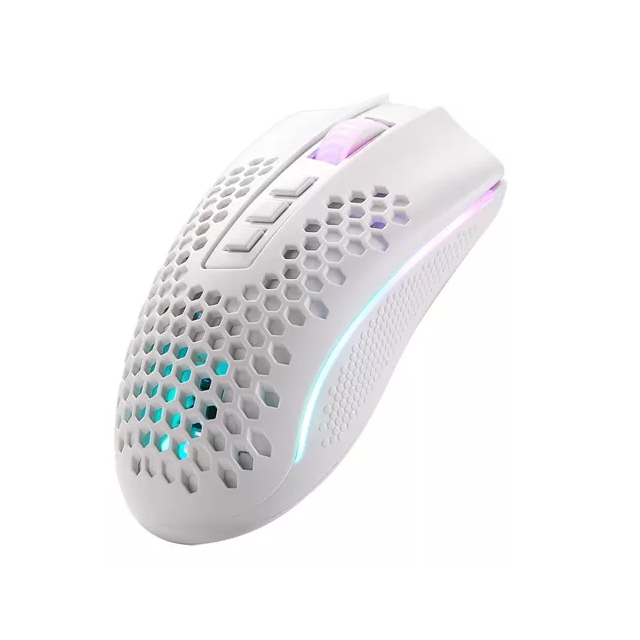 Mouse Gamer Redragon Storm Pro White M808-KS, Alámbrico e Inalámbrico, 16,000 DPI, 8 Botones Programables, Pixart 3335 Óptico  