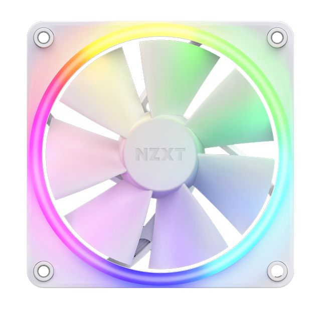 Ventilador NZXT F120 RGB Blanco - Un Solo Ventilador de 120mm Blanco - RF-R12SF-W1