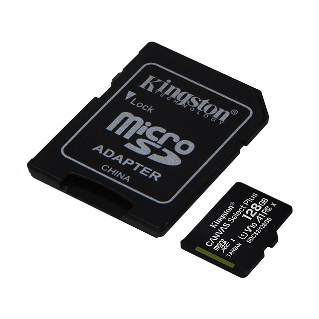 Memoria Micro SD Kingston Canvas Select Plus, 128GB, 100MB/seg Lectura, Velocidad de clase UHS-I, U1, V10, SDCS2/128GB