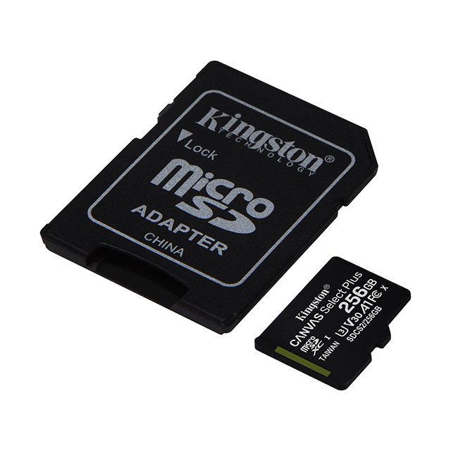 Memoria Micro SD Kingston Canvas Select Plus, 256GB, 100MB/seg Lectura, Velocidad de clase UHS-I, U1, V10, SDCS2/256GB