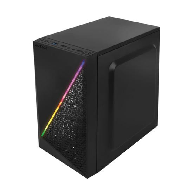 Gabinete Acteck Kioto GC460 RGB Essential, Micro-ATX, Incluye fuente de 500w, Panel de Acrilico - AC-933070