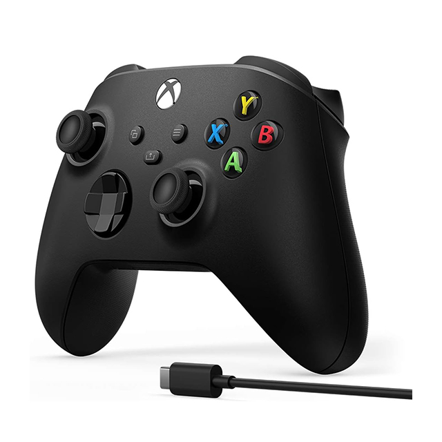 Control Inalámbrico Xbox Carbon Black + Cable USB-C | Xbox Series X|S | Xbox One | PC | Android | iOS