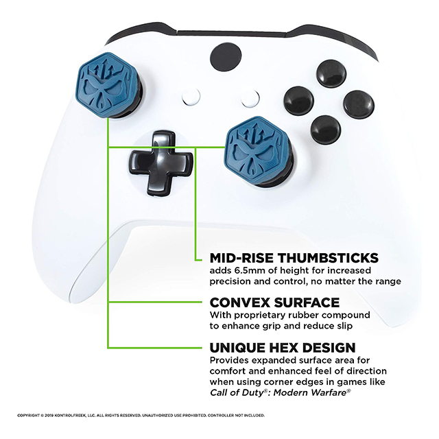 KontrolFreek Call of Duty: Modern Warfare para Xbox One y Xbox Series X | Performance Thumbsticks | Negro/Azul.