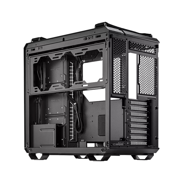 Gabinete Asus TUF Gaming GT502 Black | ATX, Micro-ATX, Mini-ITX | Doble Cámara | Vista Panorámica | Panel frontal con USB tipo C de alta velocidad | Tooless | GT502/BLK/TG