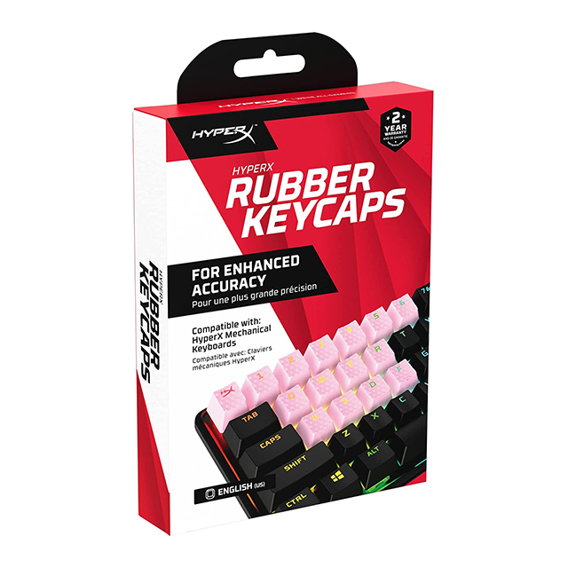 HyperX Rubber Keycaps Pink, Set de 19 teclas de caucho en color rosa, US - 519U0AA#ABA