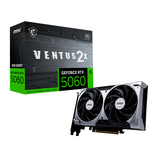 Tarjeta de Video MSI GeForce RTX 5060 VENTUS 2X OC, 8 GB GDDR7, PCIe 5.0