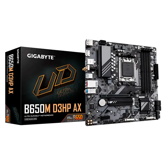 Tarjeta Madre Gigabyte B650M D3HP AX, AM5, DDR5, M.2, Wi-Fi 6E, PCIe 4.0, Micro ATX – B650M D3HP AX