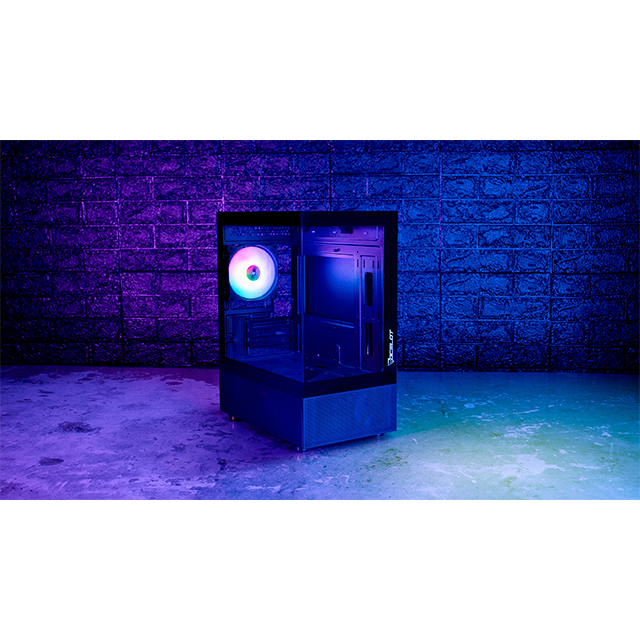 Gabinete Ocelot Gaming GLASS EN6, Micro-ATX/Mini-ITX, Cristal Templado, 3 Ventiladores ARGB, Negro