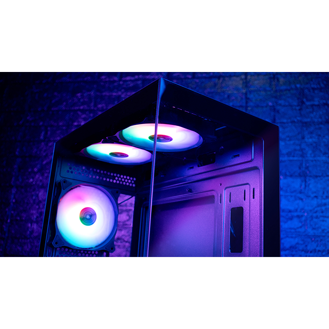 Gabinete Ocelot Gaming GLASS EN6, Micro-ATX/Mini-ITX, Cristal Templado, 3 Ventiladores ARGB, Negro