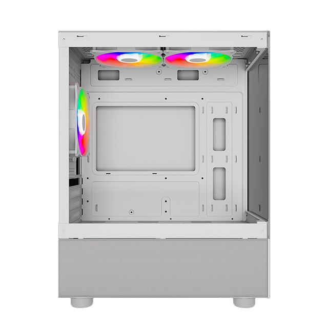 Gabinete Ocelot Gaming GLASS EW7, Micro-ATX, 3 Ventiladores RGB, Panel Frontal y Lateral de Vidrio Templado, Blanco
