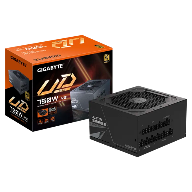 Fuente de Poder Gigabyte UD750GM PG5 V2, 750W, 80 Plus Gold, ATX 3.1, PCIe 5.1, full modular – GP-UD750GM PG5 V2