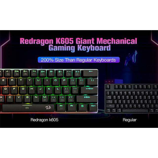 Teclado Mecánico Redragon K605 Alien, Gigante 60%, Alámbrico USB-C, RGB – K605