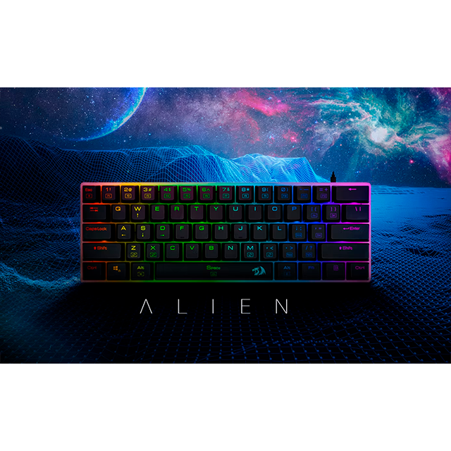 Teclado Mecánico Redragon K605 Alien, Gigante 60%, Alámbrico USB-C, RGB – K605