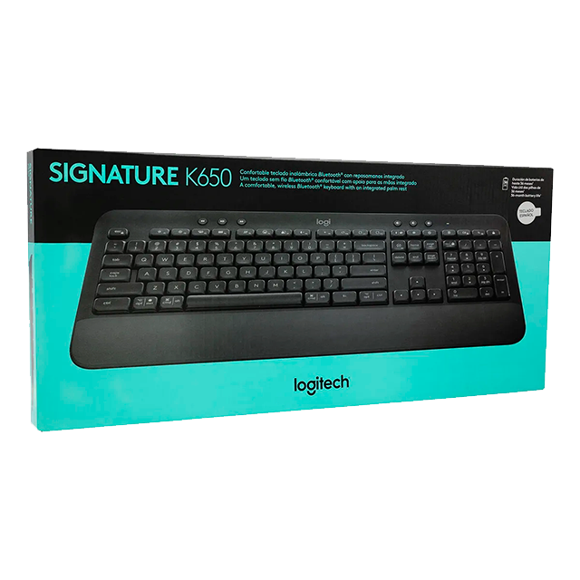 Teclado Logitech Signature K650, Inalámbrico, Bluetooth, Español, Grafito - 920-010910