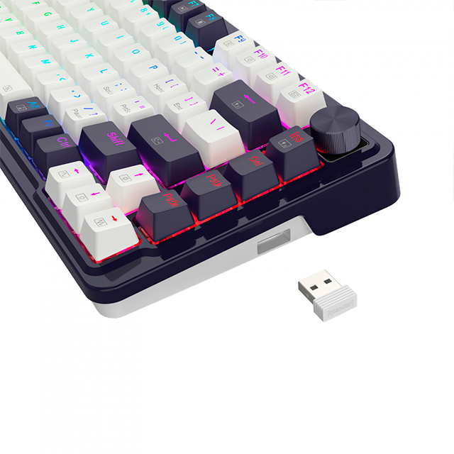 Teclado Mecánico Redragon UCAL Pro K673, 75%, Inalámbrico Tri-modo BT/2.4 GHz/USB-C, RGB – K673WB-RGB-PRO SP