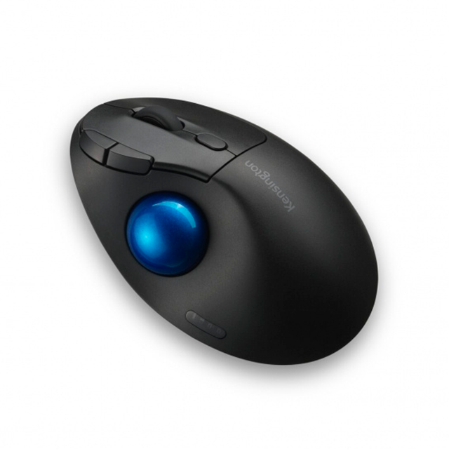 Trackball Inalámbrico Kensington Pro Fit Ergo TB450, Bluetooth LE, 2.4 GHz, 400–1600 DPI, 7 Botones, Diseño Ergonómico 45°, Negro – K72194WW