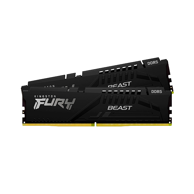 Memoria RAM Kingston Fury Beast Black DDR5, 32GB (2×16GB), 5200 MHz, CL40 – KF552C40BBK2-32 - DDR5-LOCK 